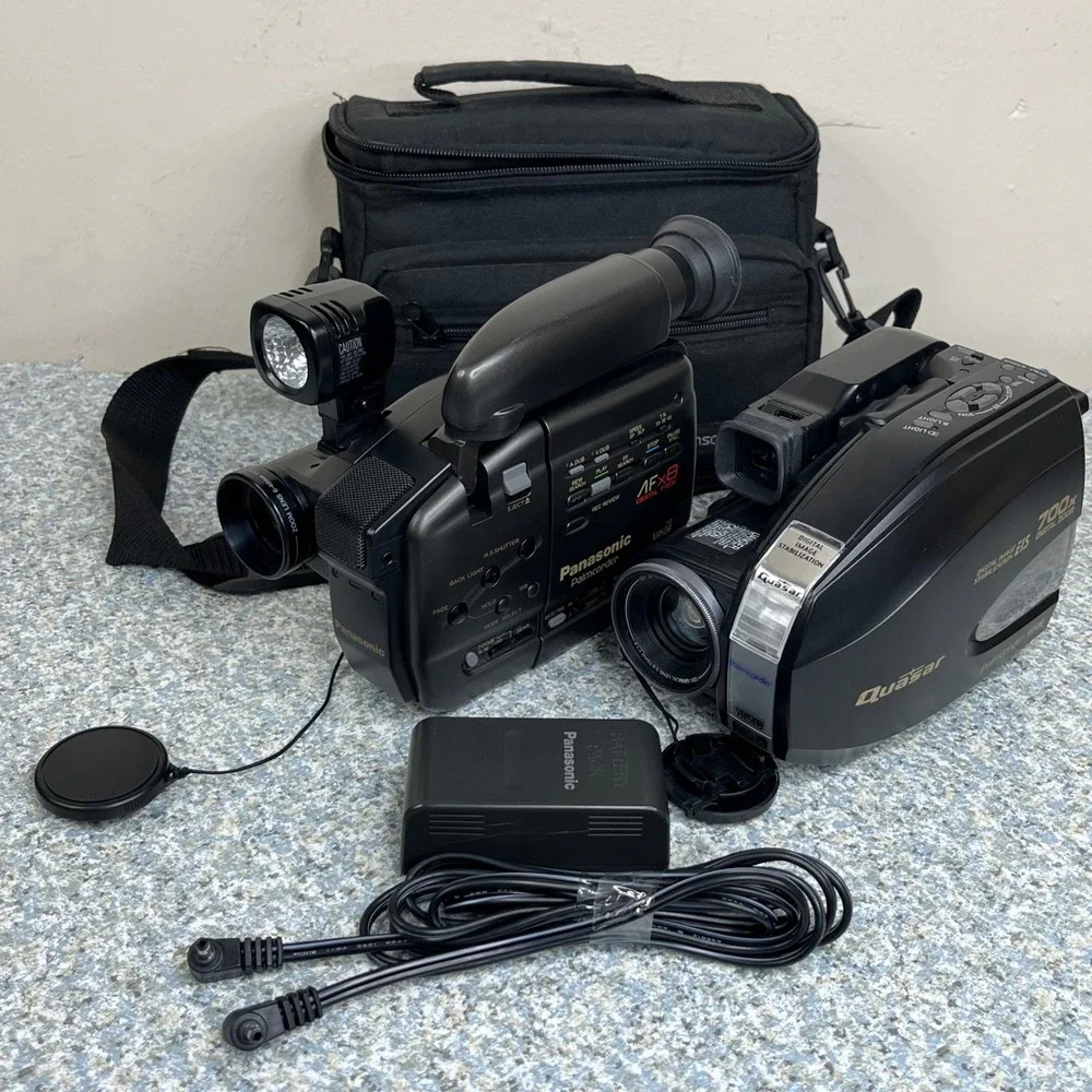 Panasonic PV-21D Quasar VM-D52 Camcorder Lot VHS-C Palmcorder Bundle As-Is Bag